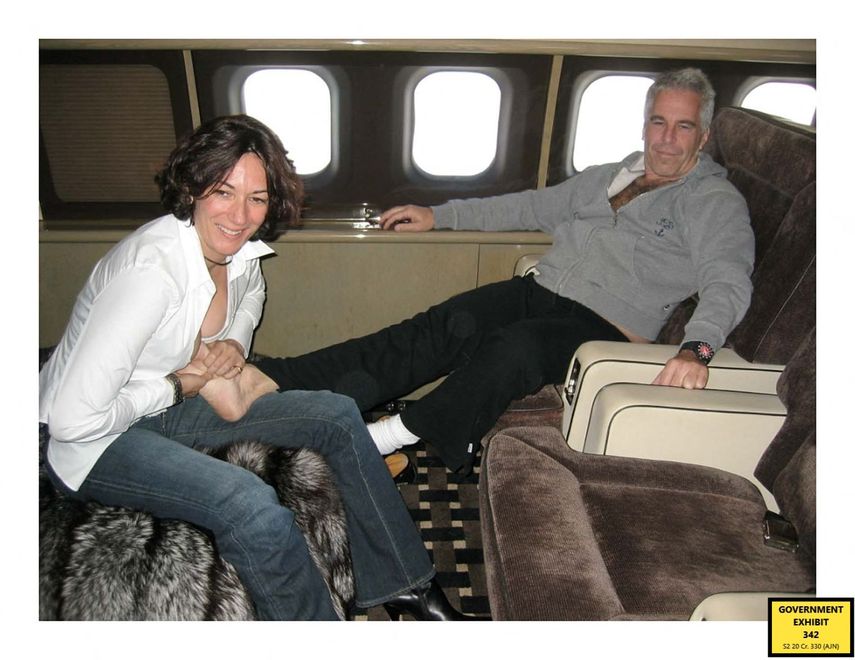Imagen de evidencia presentada en la Corte de Distrito de Nueva York de Jeffrey Epstein y Ghislaine Maxwell.