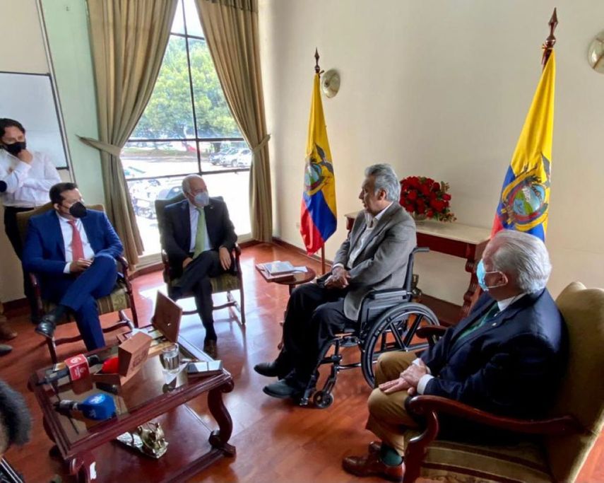 El expresidente Andres Pastrana del Grupo Iniciativa Democrática de España y las Américas (IDEA) se reunió con el presidente Lenin Moreno.