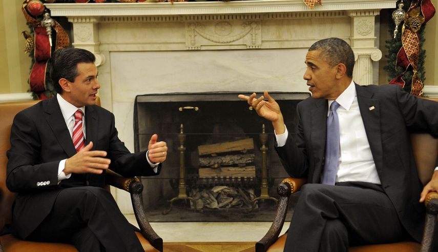 Barack Obama y el presidente mexicano Enrique Peña Nieto durante un encuentro en 2014.