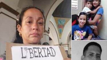 Yosvany Rosell García Caso, su esposa e hijos.&nbsp;