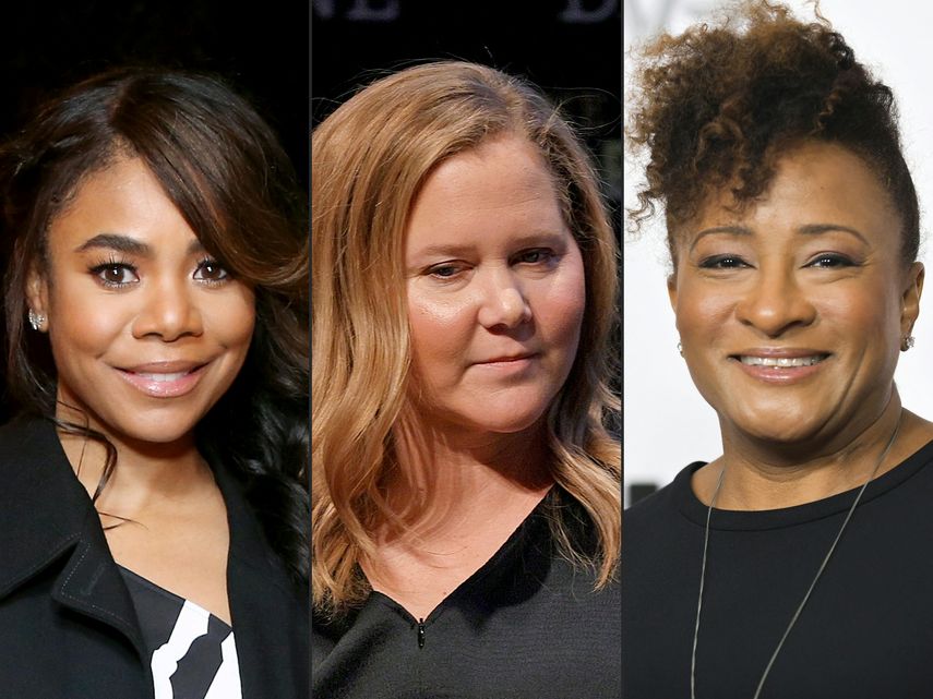 Esta combinación de imágenes creada el 15 de febrero de 2022 muestra a Regina Hall el 17 de diciembre de 2021 en Beverly Hills, California, Amy Schumer el 4 de diciembre de 2021 en la ciudad de Nueva York y Wanda Sykes el 25 de febrero de 2020 en West Hollywood, California.&nbsp;