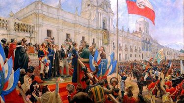 Cuadro sobre la jura de la independencia de Chile, del pintor chileno Pedro Le&oacute;n&nbsp;Maximiliano Mar&iacute;a Subercaseaux.&nbsp;