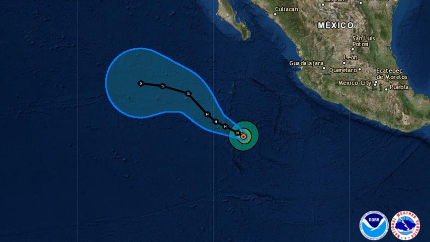 El huracán Aletta podría afectar con intensas lluvias varios estados del oeste de México.
