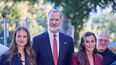 La princesa de Asturias y Viana, Leonor; el rey Felipe VI y la reina Letizia, durante su visita al Monasterio de San Salvador de Leyre, a 26 de septiembre de 2025, en Yesa, Navarra. 