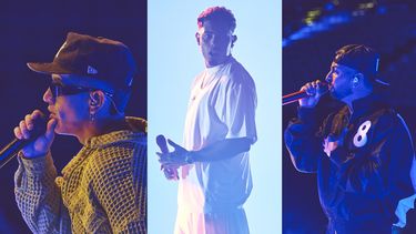 Artistas ensayan para la ceremonia de los Latin AMAs 2023, que se llevará a cabo este jueves, 20 de abril, en el MGM Grand Arena en Las Vegas.