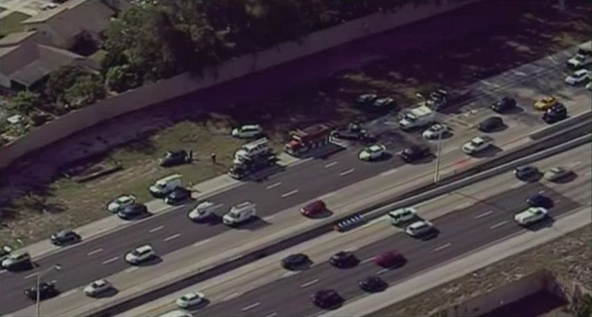 El accidente dejó tres carriles hacia el norte completamente bloqueados en el condado de Broward.