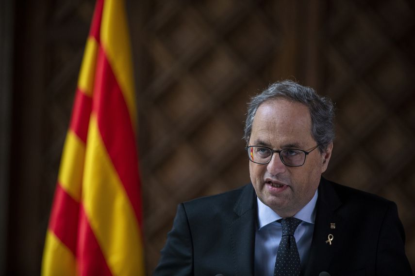 El presidente de Catalu&ntilde;a Quim Torra en el Palacio de la Generalitat, en Barcelona, Espa&ntilde;a, el 29 de enero del 2020.&nbsp;