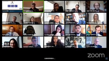 Sesi&oacute;n virtual de la&nbsp;Corte Interamericana de Derechos Humanos (Corte IDH), con sede en San Jos&eacute;. Costa Rica.