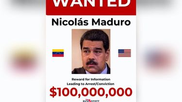 Cartel con la recompensa por la captura de Nicolás Maduro publicado por el senador Rick Scott
