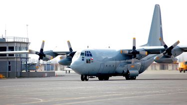 El avion Hercules C -130 de la Fuerza A&eacute;rea de Chile.