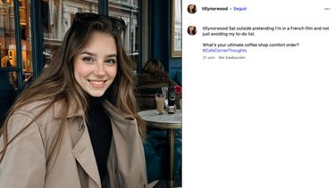 Cuenta de Instagram de Tilly Norwood, la actriz creada con inteligencia artificial