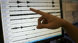 Imagen referencial del reporte de un sismo. 