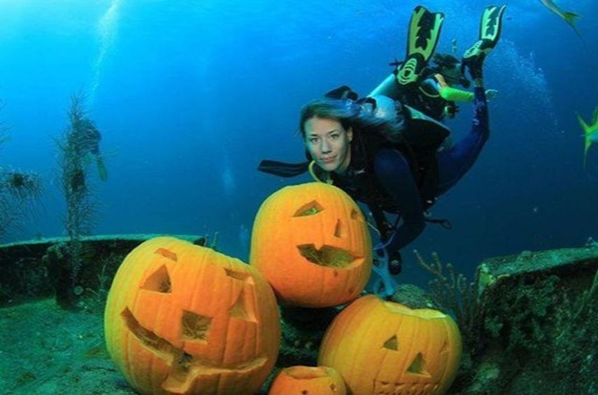 El evento tuvo lugar en el&nbsp;concurso anual de tallado de calabazas subacuáticas.