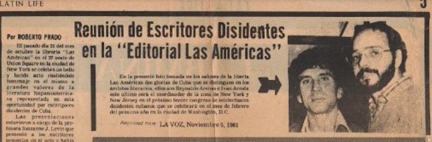 Reinaldo Arenas e Iván Acosta en una noticia de 1981.