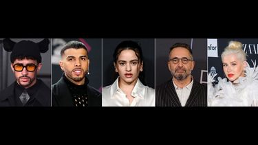 En esta combinación de fotografías, de izquierda a derecha, Bad Bunny, Rauw Alejandro, Rosalía, Jorge Drexler y Christina Aguilera, quienes compiten en los Latin Grammy 2022.