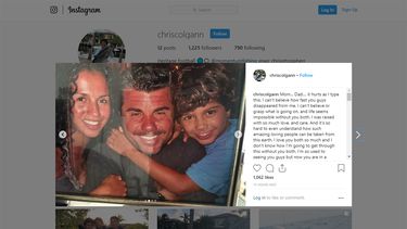 Colgann Jr. publicó en Instagram una foto del bote con sus padres, para expresar el dolor que siente por la irreparable pérdida.