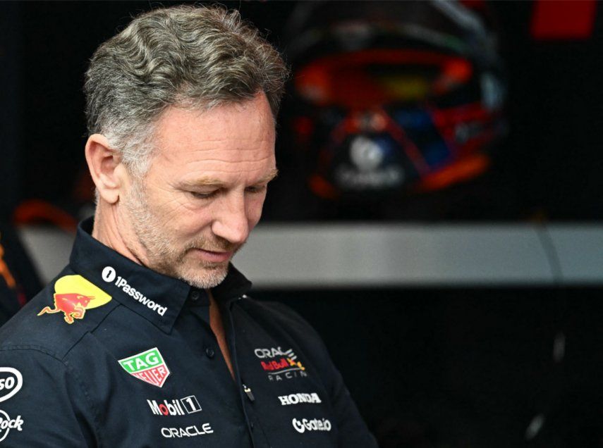 El director y CEO del equipo británico Red Bull Racing, Christian Horner, reacciona antes de la tercera sesión de práctica en la pista de carreras Red Bull Ring en Spielberg, Austria, el 28 de junio de 2025, antes del Gran Premio de Austria de Fórmula 1