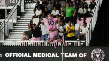 Gonzalo Higuaín, del Inter Miami, celebra un gol en el Estadio DRV PNK el 30 de julio de 2022 en Fort Lauderdale, Florida.&nbsp;