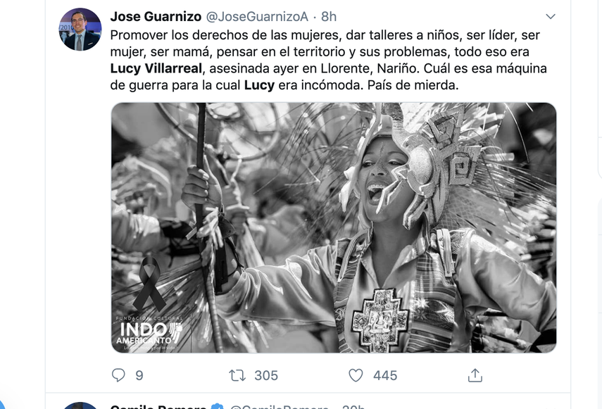 Jose Guarnizo, editor de la Revista Semana, lament&oacute; el asesinado de Lucy Villareal.&nbsp;