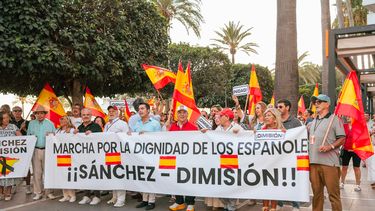 La Marcha de la Dignidad congregó más de tres mil personas con el objeto de pedir la dimisión de Pedro Sánchez. (Cortesía)