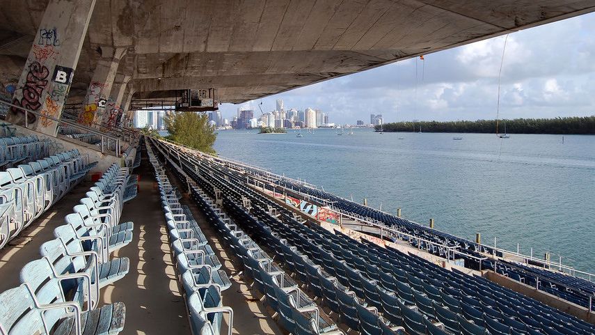 Estado actual del Marine Stadium, construido en 1963 y escenario de grandes conciertos durante más de 25 años (GISELLE SANTALUCCI)