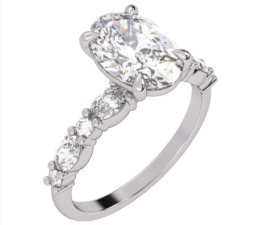 Anillo de compromiso con diamante de laboratorio de 2.50 quilates disponible en Diamonds-USA.($1727)