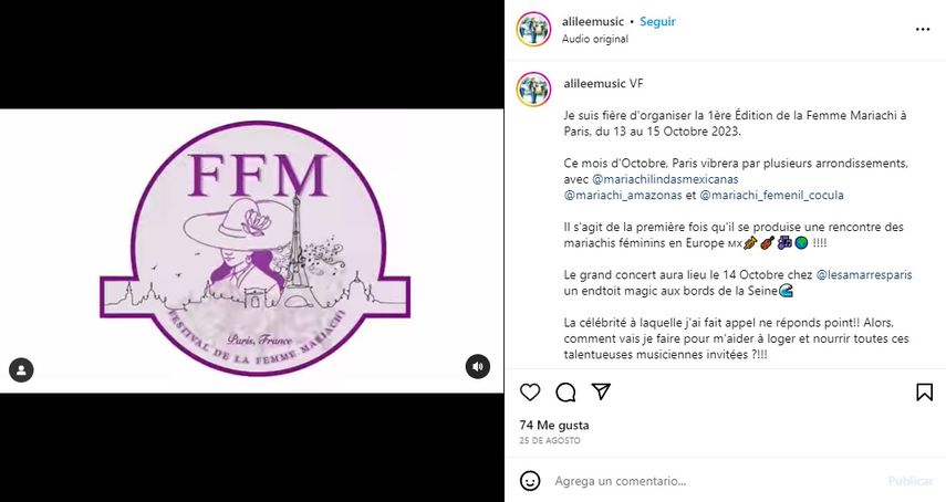 Festival de Mariachi Femenino en París.