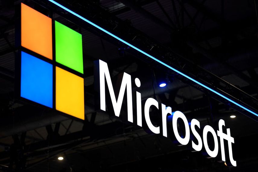 Logo del gigante tecnológico estadounidense Microsoft.
