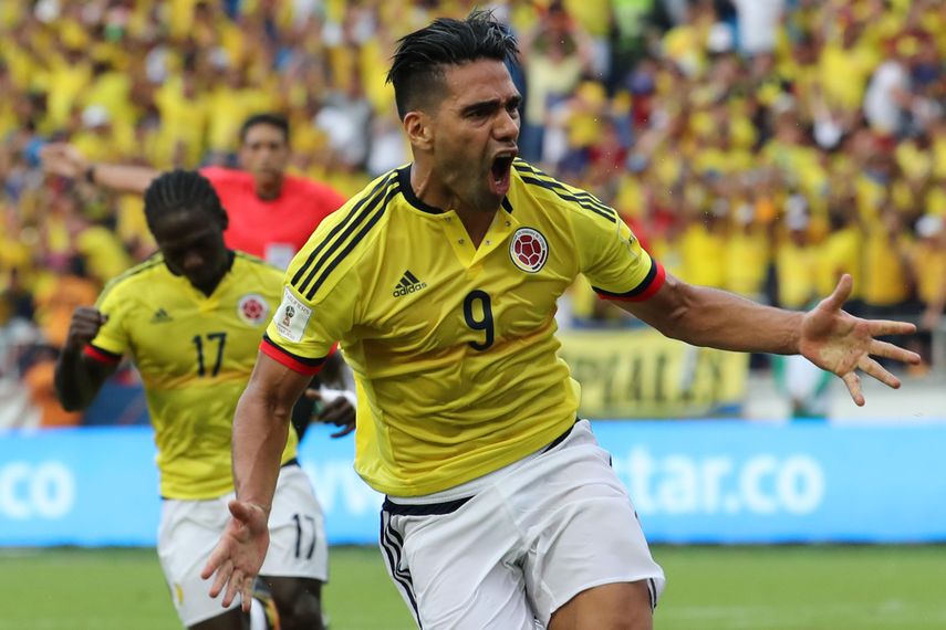 Falcao celebra luego de anotar el gol del empate en el segundo tiempo. 