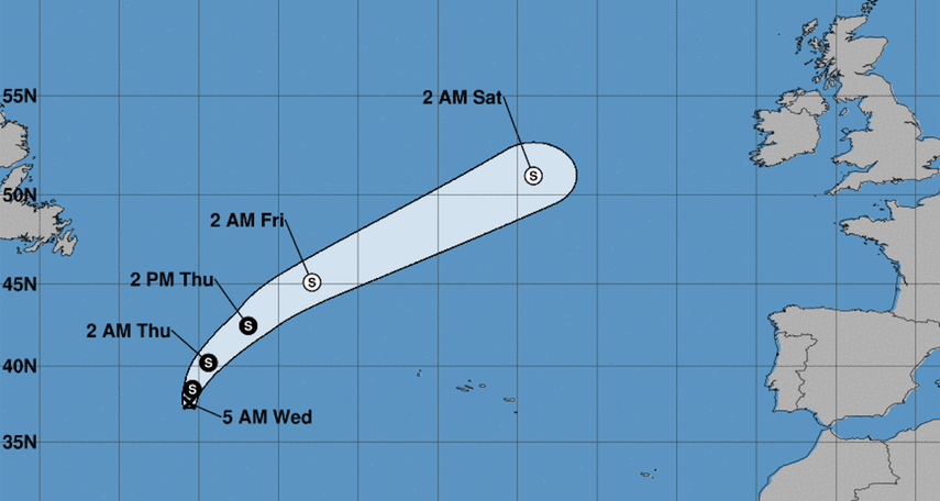 Una tormenta subtropical es un híbrido entre las tormentas de núcleo frío (invierno) y las de núcleo caliente (verano).