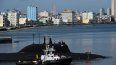 El submarino ruso de propulsión nuclear Kazán, parte del destacamento naval ruso que visita Cuba, sale del puerto de La Habana el 17 de junio de 2024.&nbsp;