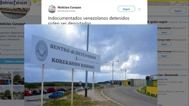 Fotografía de un centro de detención en Curazao publicada en la cuenta de Twitter del periódico de la isla caribeña en español.