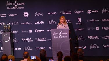 La actriz argentina Cecilia Roth se dirige a los medios durante una conferencia de prensa en la que se anunció que recibirá el Premio Platino de Honor 2024.&nbsp;