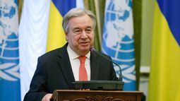 El diplomático portugués y Secretario General de las Naciones Unidas,&nbsp;António Guterres, durante su llamamiento de hoy.