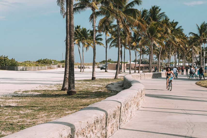 Vista parcial de South Pointe Park, en Miami Beach.