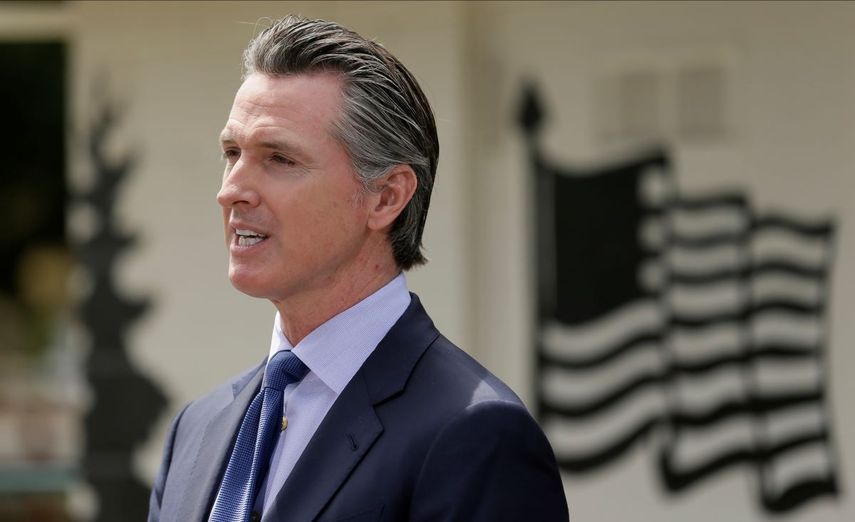 El gobernador de California Gavin Newsom en Yountville, California, 22 mayo 2020.&nbsp;
