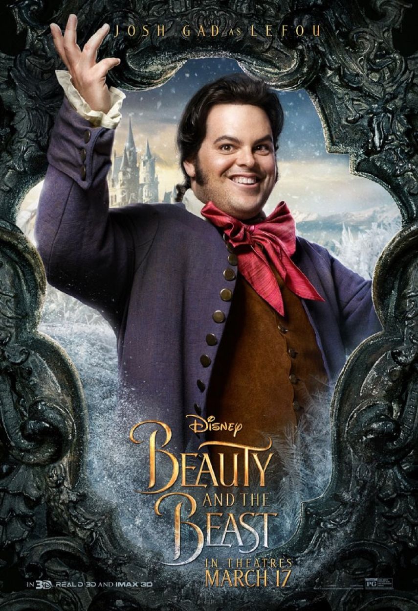 El actor Josh Gad en la película La bella y la bestia.