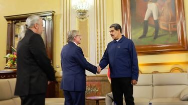 Cita de Nicolás Maduro con el secretario general de la Organización del Tratado de Cooperación Amazónica (OTCA), Martin Von Hildebrand, en julio de 2025.&nbsp;