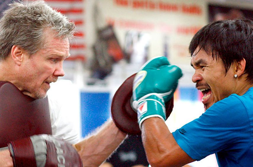 Pacquiao entrena desde hoy en el gimnasio de Freddy Roach en California. (CORTESÍA TOP RANK)