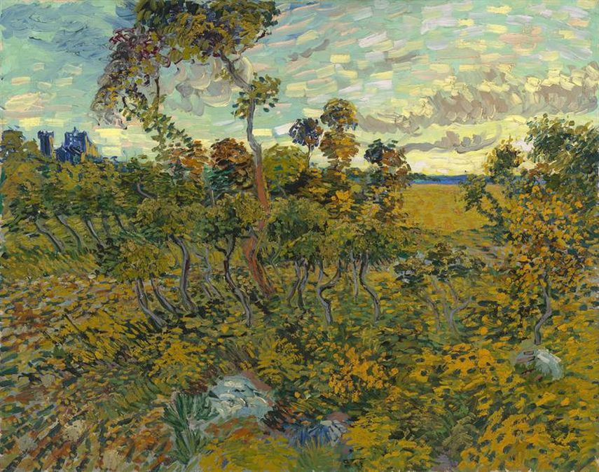 Fotografía facilitada por el museo Van Gogh de Amsterdam del cuadro  Puesta de Sol en Montmajour. (EFE)
