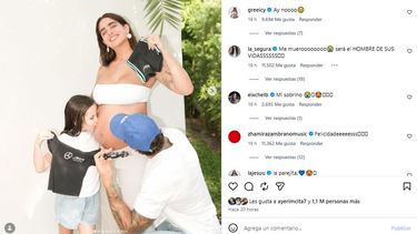La influencer venezolana Isabella Ladera junto a Hugo García y su hija Mía Antonella.&nbsp;