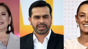Candidatos presidenciales de México 2024: Xóchitl Gálvez de la oposición, Jorge Álvarez Máynez del partido Movimiento Ciudadano y Claudia Sheinbaum del oficialismo