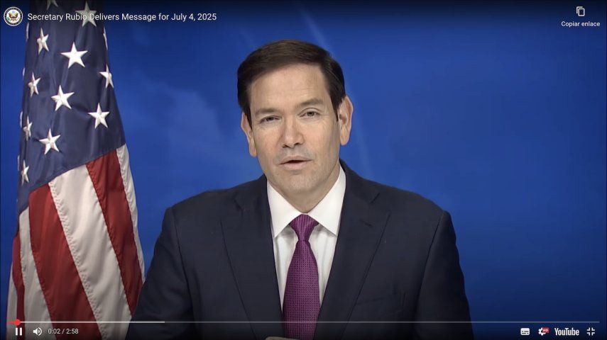 El secretario de Estado, Marco Rubio, en su mensaje por el Día de la Independencia.&nbsp;