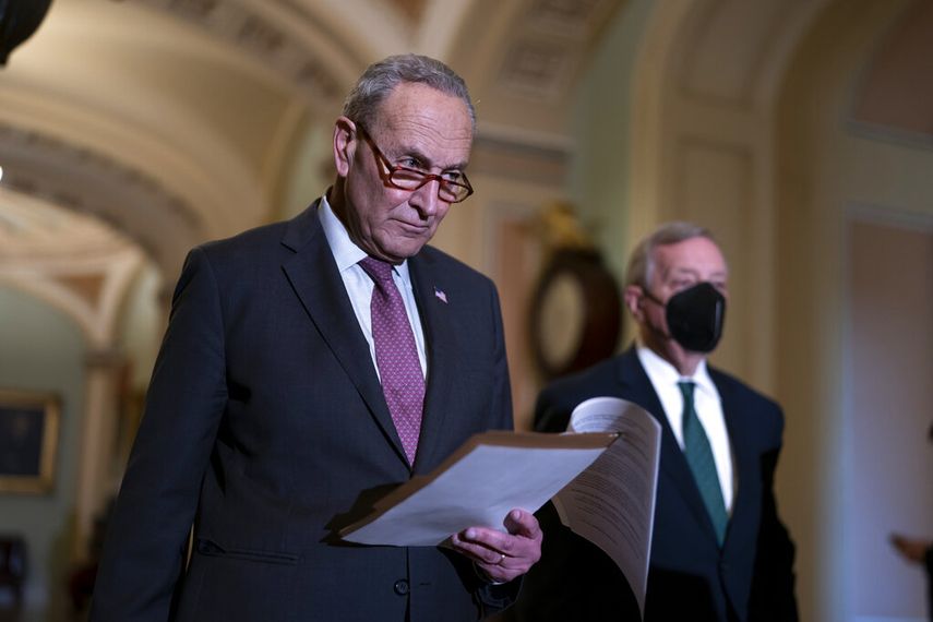 El líder de la mayoría demócrata en el senado Chuck Schumer.