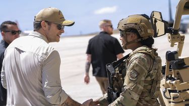 El secretario de Defensa, Pete Hegseth, en la Base Naval de la Bahía de Guantánamo el 25 de febrero de 2025.