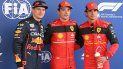 Charles Leclerc (Centro), Max Verstappen (Izquierda) y Carlos Sainz (Derecha) completan los tres primeros lugares de salida para el Gran Premio de España en la Fórmula 1, donde la Pole queda en manos de Ferrari