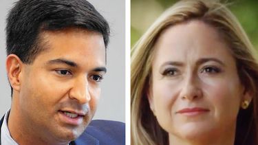 Carlos Curbelo y Debbie Mucarsel-Powell, aspirante demócrata al congreso por el distrito 26. Curbelo busca la reelección. 