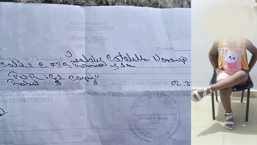 Leadi Kataleya Naranjo, hija del prisionero político del 11J Idael Naranjo Pérez, tiene solo tres años y recibió una citación de la policía política del régimen en Cuba. 