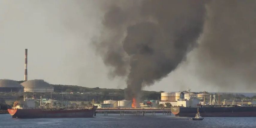 Incendio en la Empresa Comercializadora de Combustibles de Matanzas.