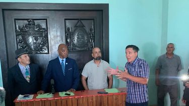 Rueda de prensa en el Gran Templo Nacional Masónico de Cuba.